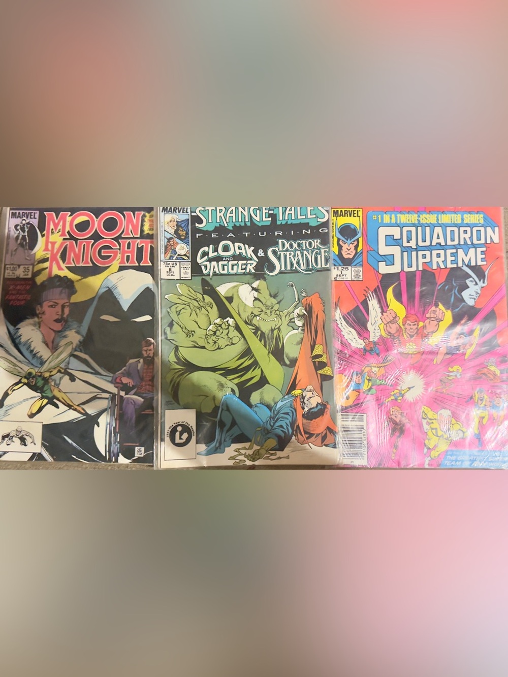 Vintage Marvel Comic Lot - Moon Knight, Strange Tales, Squadron Supreme